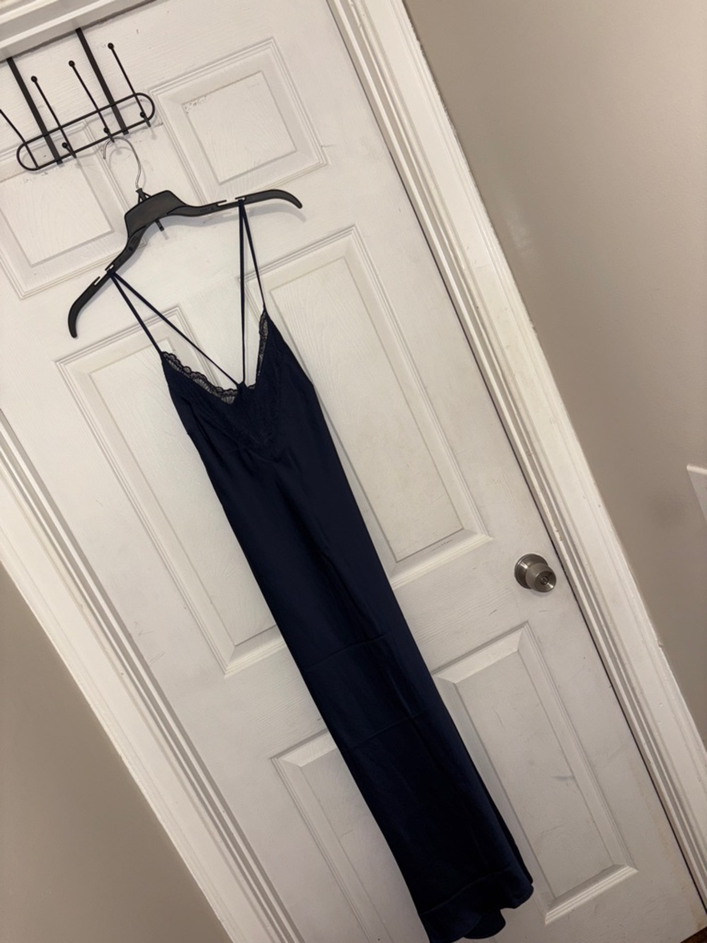 The Occasion by Old Navy Satin V-Neck Maxi Dress / Navy Blue - Picture 4 of 4
